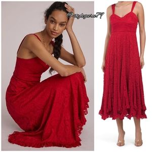 NWT, Anthropologie, Hutch Seamed Lace Midi Dress